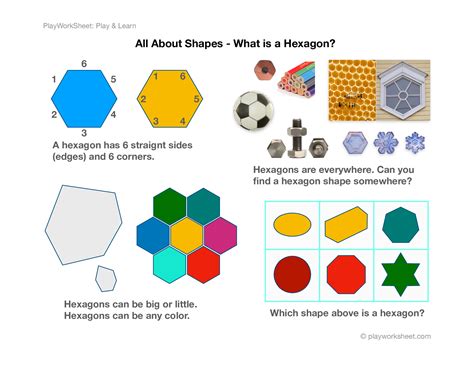 shapes    hexagon  printables  kids