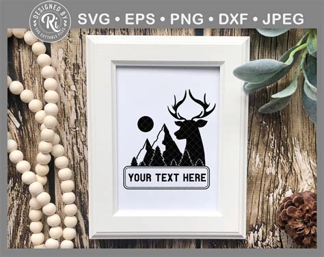 Deer Monogram Svg Forest Svg Deer Head Svg Deer Clipart Etsy