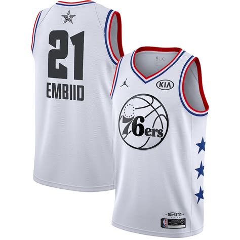 Mens Jordan Brand Joel Embiid White Philadelphia 76ers 2019 Nba All