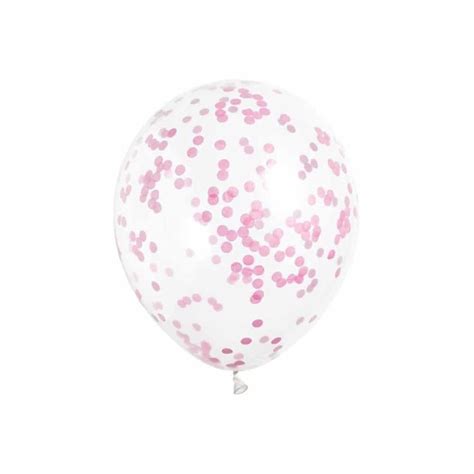 Gender Reveal Shop Confetti Ballonnen Roze 6 Stuks