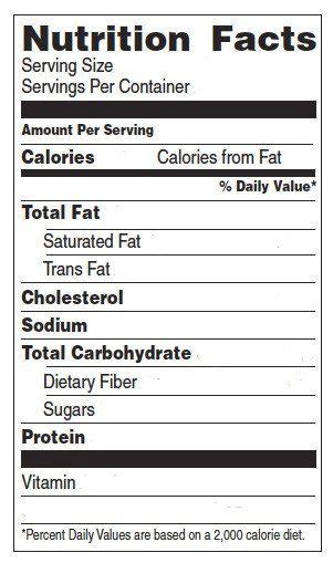 Blank Nutrition Facts Label Template Standard nutrition label with ...