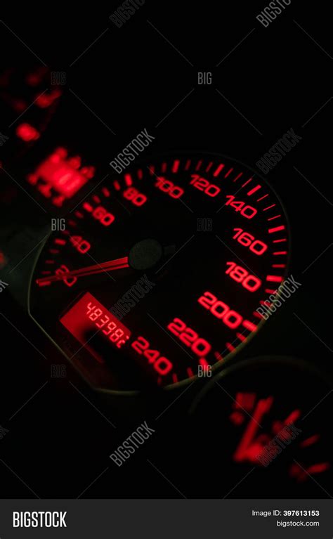 Speedometer Red Light Image And Photo Free Trial Bigstock