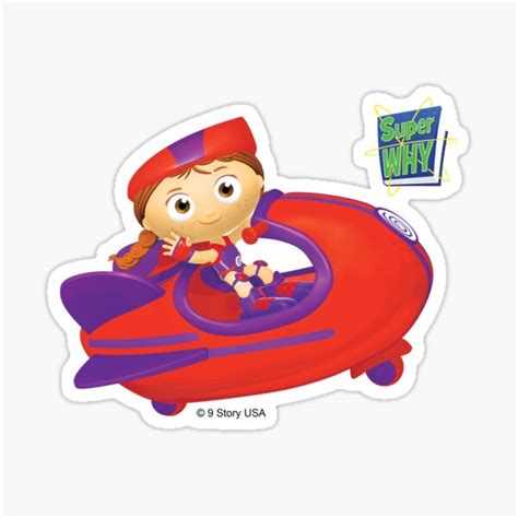 "Super WHY! Wonder Red in Plane" Sticker for Sale by Super WHY! | Redbubble