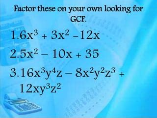 Common monomial factor | PPT