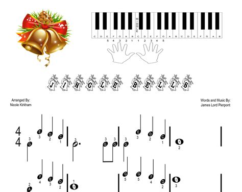 Jingle Bells Beginner Piano Sheet Music Etsy México