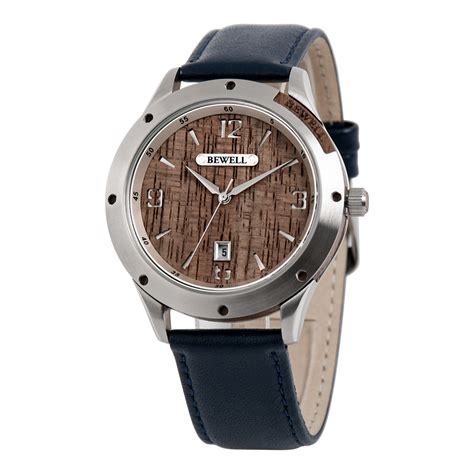 2023 New Arrival Bewell Wooden Watch Men Leather Strap Ss With Wood