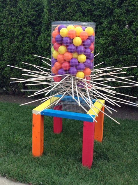 Just Got Done Making A Giant Outdoor Kerplunk Game Diy Giant Yard Games Diy Games Diy Yard Games