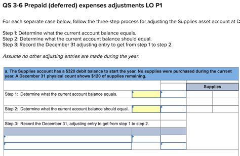 Solved QS 3-6 Prepaid (deferred) expenses adjustments LO P1 | Chegg.com