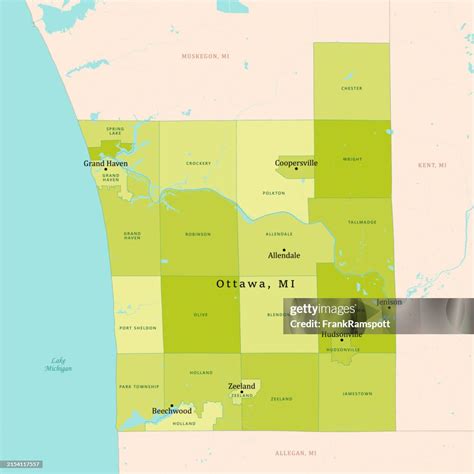 Mi Ottawa County Vector Map Green High Res Vector Graphic Getty Images