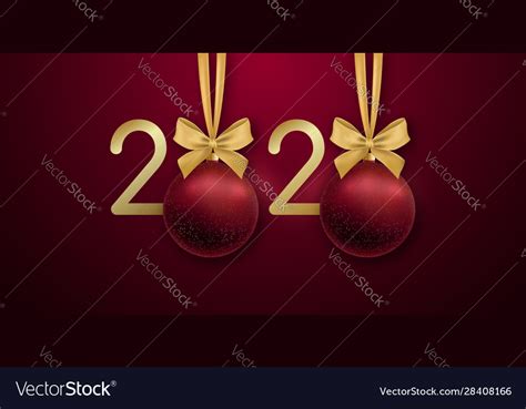 2020 Happy New Year Greeting Card Design Vector Image