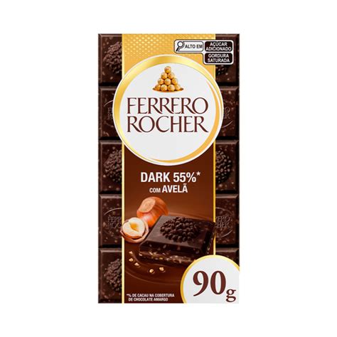 Chocolate Ferrero Rocher Dark 55 Cacau 90g Supermercados Pague Menos