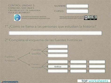 Control Sociales U5 3º Ficha Interactiva Topworksheets