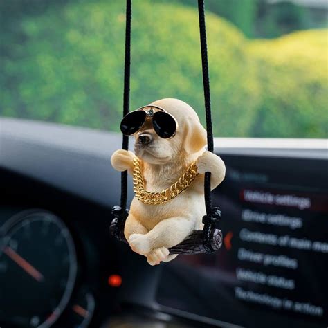 Floruit Labrador Retriever Car Mirror Hanging Accessories Cute Swinging