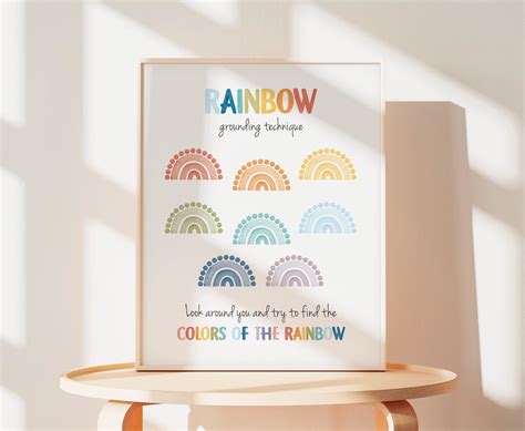 Rainbow Grounding Technique Poster Coping Skills Poster Social Worker