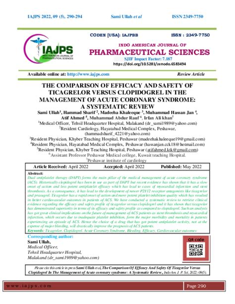 Pdf The Comparison Of Efficacy And Safety Of Ticagrelor Versus