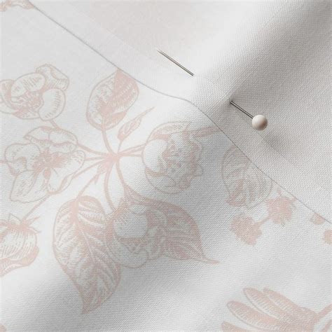 Sparrows In Florals Blush Fabric Spoonflower