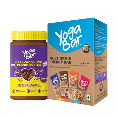 Yogabar Dark Chocolate Peanut Butter And Energy Snack Bar Combo Dark