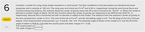 Solved Consider A Model Of A Wing Body Shape Mounted In A Chegg