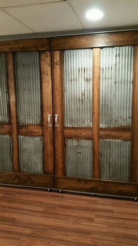 Corrugated Metal Barn Door Farmhouse Room Barn Doors Sliding