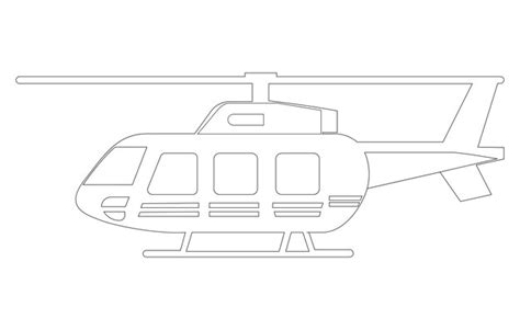 Helicóptero ícone contorno vetor ilustração desenho de helicóptero