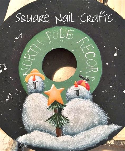 Hand Painted By Square Nail Crafts 45 Record Inspired By Cute Designs