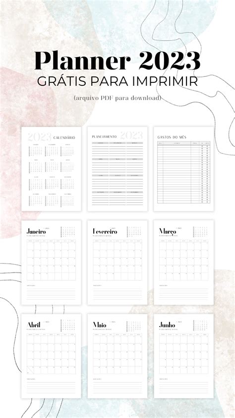 Planner 2023 Minimalista Para Imprimir Gratuito Artofit