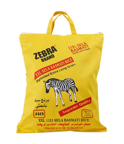 Zebra Basmati Rice Parboiled Extra Long Grain 10 Lb Zebra Basmati