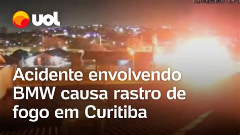 Colis O Envolvendo Bmw Causa Rastro De Fogo Em Avenida De Curitiba