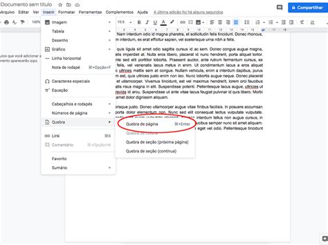 Google Docs Como Usar O Recurso Quebra De P Gina Canaltech