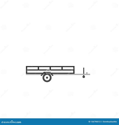 Open car trailer icon stock vector. Illustration of open - 136790512