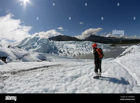 Hiking on Matanuska glacier, Alaska Stock Photo - Alamy