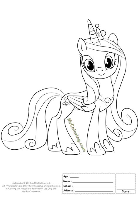 Princess Cadence My Little Pony Coloring Page - Coloring Home