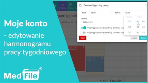 Moje Konto Edytowanie Harmonogramu Pracy Tygodniowego Program Do