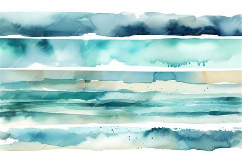 Premium Ai Image Abstract Liquid Sea Blue Watercolor Background