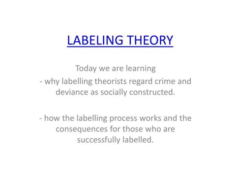 PPT - LABELING THEORY PowerPoint Presentation, free download - ID:1861879