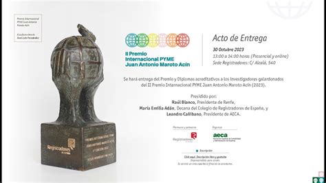 II Premio Internacional PYME Juan Antonio Maroto Acín 2023 YouTube