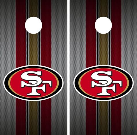 San Francisco 49ers Cornhole Wrap Nfl Team Flag Game Skin Board Set