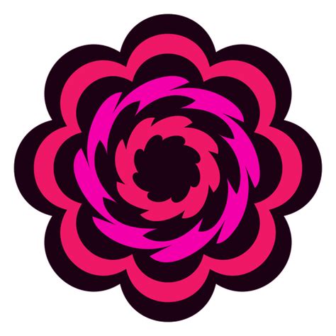 Diseño Png Y Svg De Flor Arremolinada Rosa Y Negra Para Camisetas