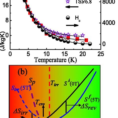 A Temperature Dependence Of The Irreversible Magnetic Entropy Change