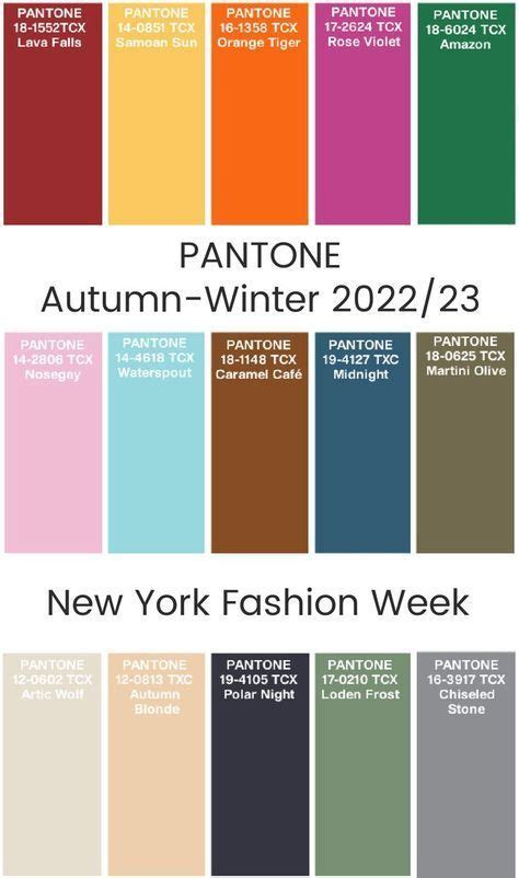 Pantone New York Color Palette 2022 2023 Autumn Winter Winter Color