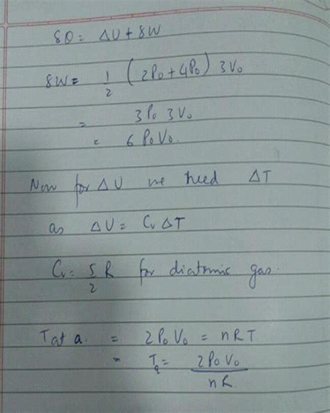 An Ideal Diatomic Gas Undergoes A Thermodynamic Process As Shown On