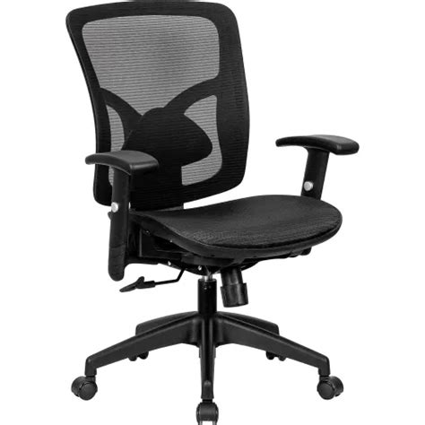 Interion® All-Mesh Office Chair with Lumbar Support, Black