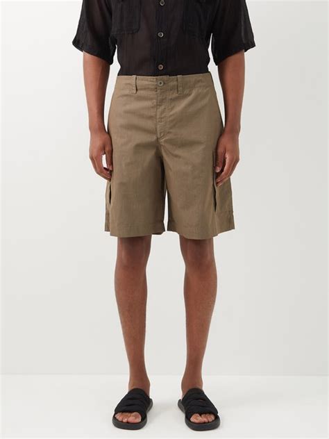 Our Legacy Trekking Grid Ripstop Oversized Fit Cotton Blend Shorts In