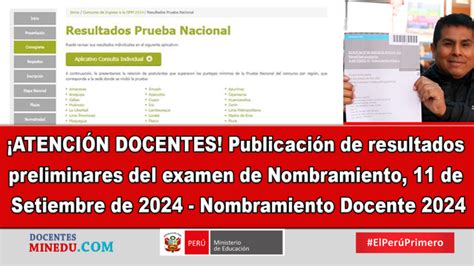 Atenci N Docentes Publicaci N De Resultados Preliminares Del Examen