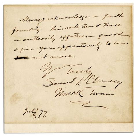 Mark Twain Autograph. Mark Twain Autograph Letter Signed.