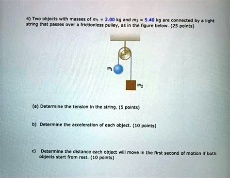 Solved Two Objects With Masses Of M Kg And M Kg Are