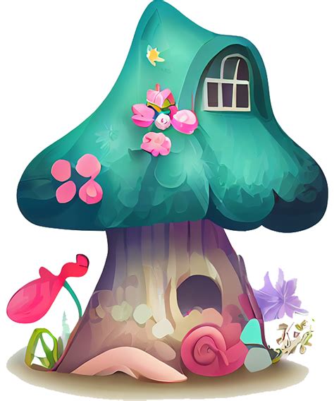 Free Cute Fairy Houses Watercolor Clipart Ai Generative 23400735 Png