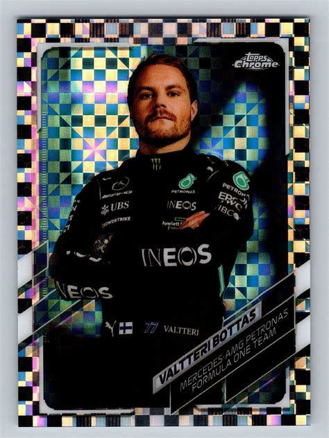 2021 Topps Chrome Formula 1 F1 Valtteri Bottas Checker Flag Refractor