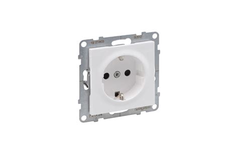 Tomada Schuko 2P T alumina obturador 2 módulos EFAPEL Quadro 45 da