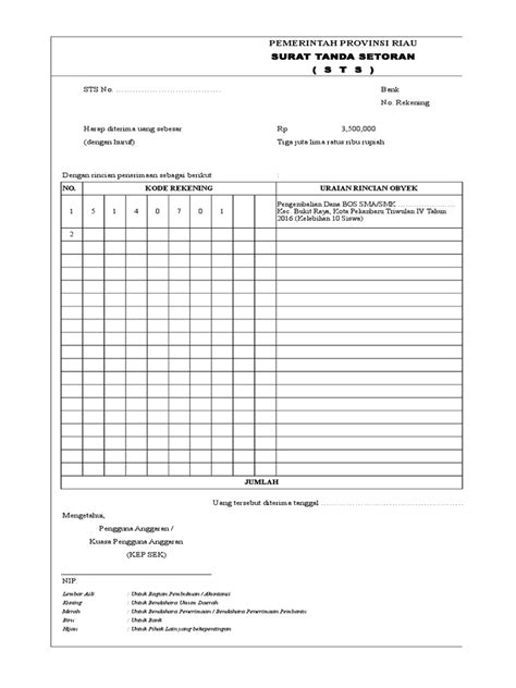 Format Sts Terbaru 2016